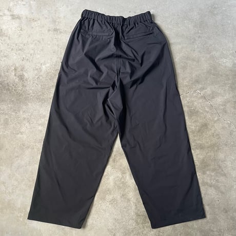 STRETCH NYLON WIDE EASY PANT(BLACK)