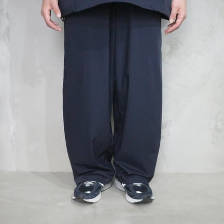 STRETCH NYLON WIDE EASY PANT(NAVY)