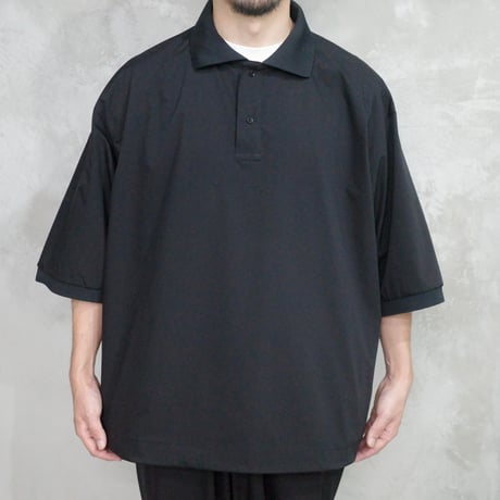 STRETCH NYLON BIG POLO(BLACK)