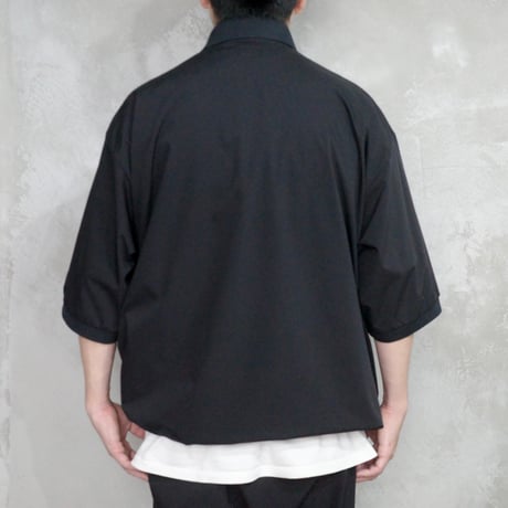 STRETCH NYLON BIG POLO(BLACK)