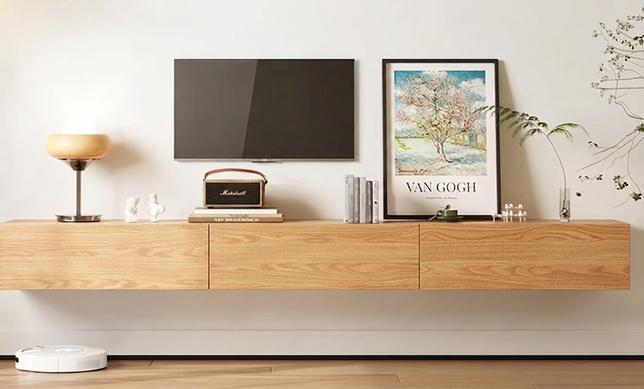 フロートボード150㎝｜おすすめ壁掛け収納｜オーク｜大川家具クラシヤ