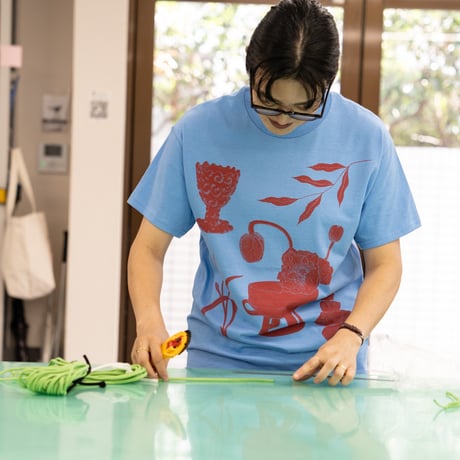 sai collected flora t-shirt(pale blue)