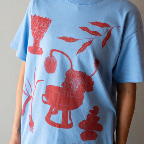 sai collected flora t-shirt(pale blue)