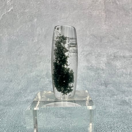 【ガネッシュヒマール産】クローライト&アクチノライトイン天然ヒマラヤ水晶 樽型ビーズ④/Ganesh Himal Chlorite&Actinorite in Quartz barrel beads