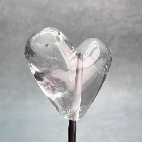 【ガネッシュヒマール産】天然ヒマラヤ水晶"手磨き加工"ハートビーズ⑥/Ganesh Himal Himalayan Quartz Heart Beads
