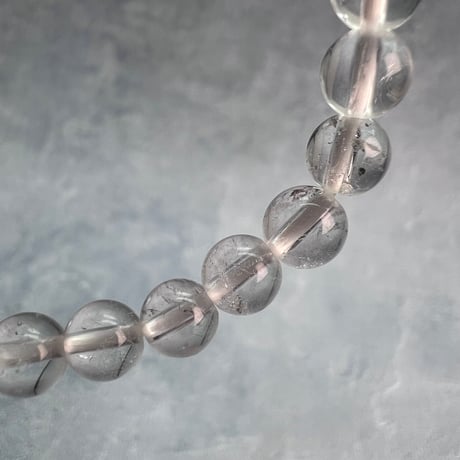 【ガネッシュヒマール産】天然ヒマラヤ水晶ブレスレット6mm内径17cm/Ganesh Himal Himalayan Quartz Bracelet