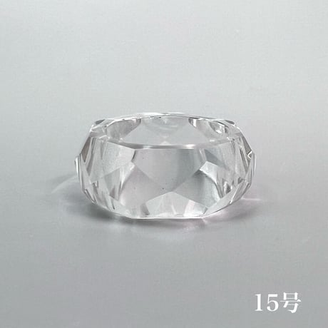 【ガネッシュヒマール産】天然ヒマラヤ水晶ファセットリング(12号〜15.5号) /Ganesh Himal Himalayan Quartz Facet Ring