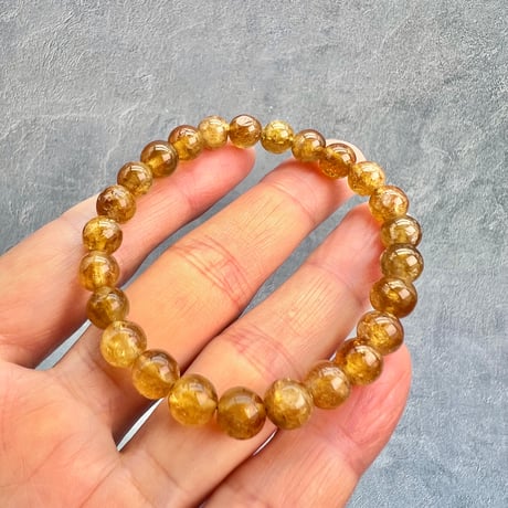 ネパール産🇳🇵【ハニートルマリン】ブレスレット7mm内径15①/Nepal Honey Tourmaline Bracelet
