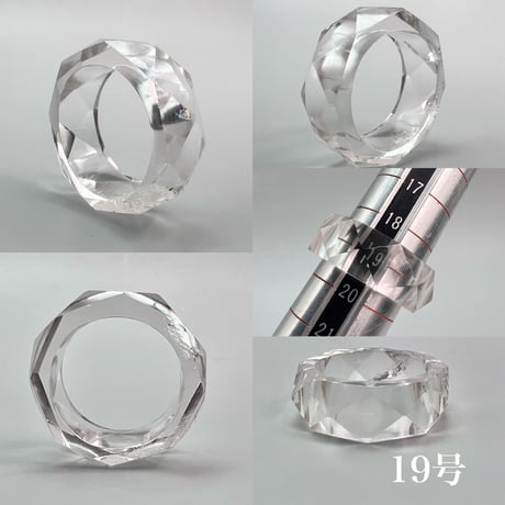 【ガネッシュヒマール産】天然ヒマラヤ水晶ファセットリング(16号〜19.5号) /Ganesh Himal Himalayan Quartz Facet Ring