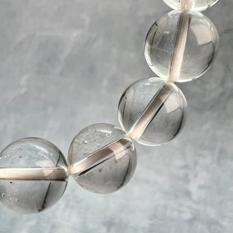 【デザインブレスレット】ガネッシュヒマール産ヒマラヤ水晶"イコサヘドロン" 内径14cm/GaneshHimal"Icosahedron"Design Bracelet
