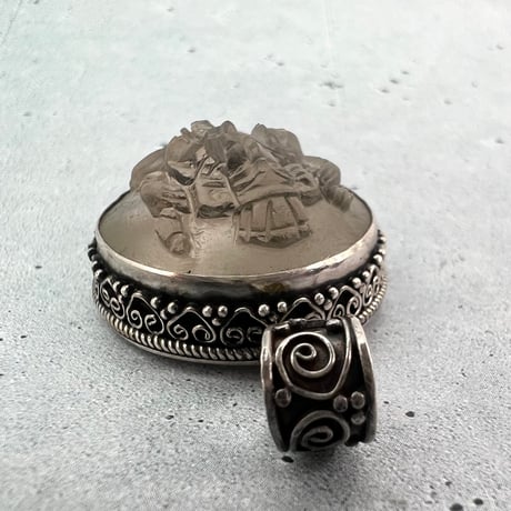 【ガウリシャンカール産】天然ヒマラヤスモーキークォーツ"ガネーシャ様"ペンダントトップ④/Gaurishankar Himalayan Smoky Quartz "Ganesha"