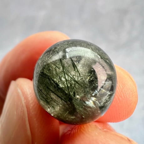 【ガネッシュヒマール産】クローライトイン天然ヒマラヤ水晶ビーズ⑤/Ganesh Himal Chlorite&Actinorite in Himalayan Quartz beads