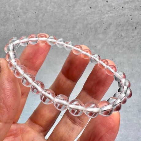 【ハイクオリティー】ガネッシュヒマール産天然ヒマラヤ水晶ブレスレット6mm内径15cm/High Quality Ganesh Himal Himalayan Quartz Bracelet