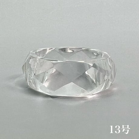 【ガネッシュヒマール産】天然ヒマラヤ水晶ファセットリング(12号〜15.5号) /Ganesh Himal Himalayan Quartz Facet Ring