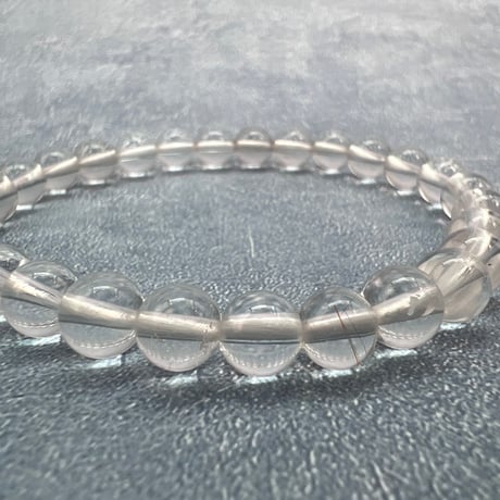 【カイラス産】"手磨き加工"天然ヒマラヤ水晶ブレスレット6mm内径15cm/Kailash Himalayan Quartz Bracelet