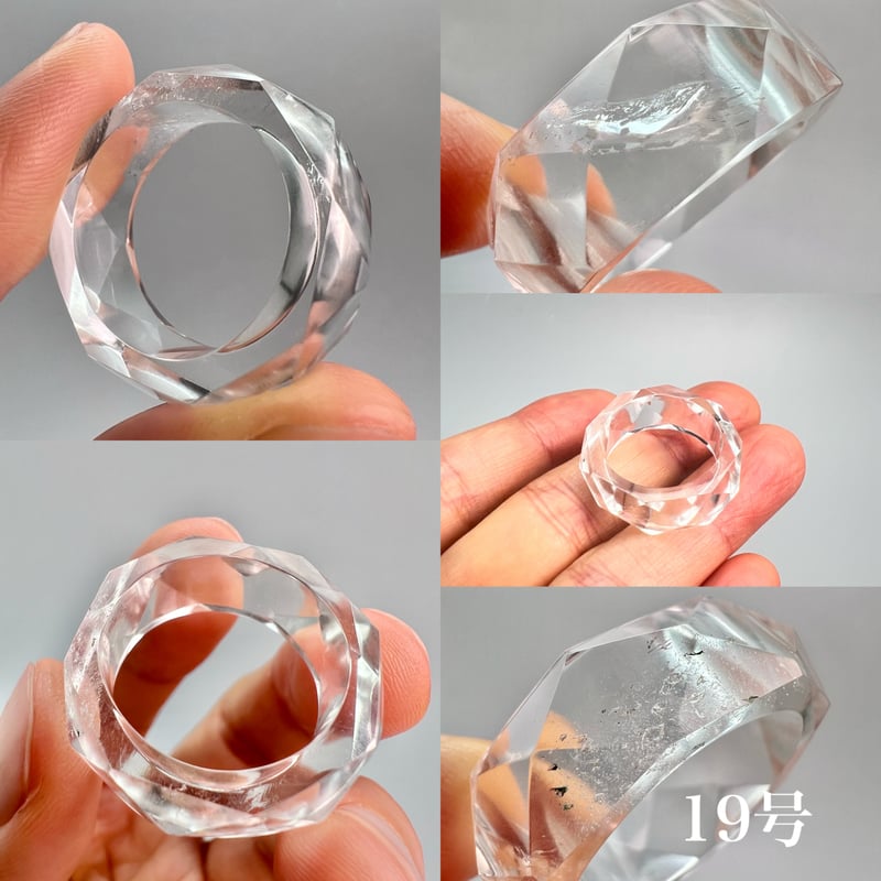 ガネッシュヒマール産】天然ヒマラヤ水晶ファセットリング(16号〜19.5