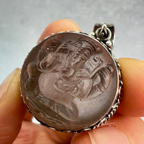 【ガウリシャンカール産】天然ヒマラヤスモーキークォーツ"ガネーシャ様"ペンダントトップ③/Gaurishankar Himalayan Smoky Quartz "Ganesha"
