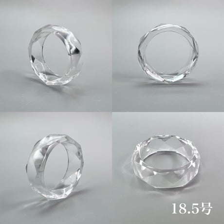 【ガネッシュヒマール産】天然ヒマラヤ水晶ファセットリング(16号〜19.5号) /Ganesh Himal Himalayan Quartz Facet Ring