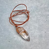 【ガネッシュヒマール産】リモナイトイン天然ヒマラヤ水晶革紐付きペンダント⑧/GaneshHimal Limonite in Natural Pendant