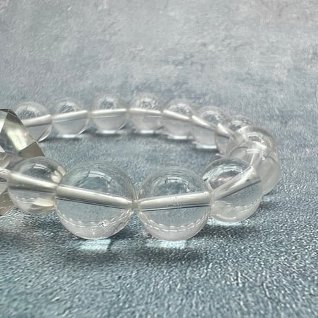 【デザインブレスレット】ガネッシュヒマール産ヒマラヤ水晶"イコサヘドロン" 内径14cm/GaneshHimal"Icosahedron"Design Bracelet
