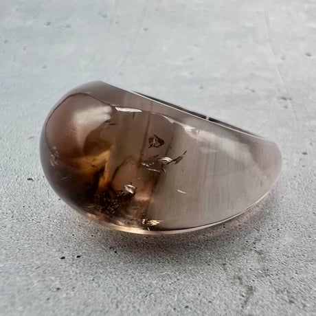 【ガウリシャンカール産】天然ヒマラヤスモーキークォーツ リング(14号)/GauriShankar Solid Smoky Quartz Ring