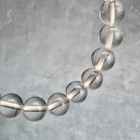 【カイラス産】"手磨き加工"天然ヒマラヤ水晶ブレスレット6mm内径15cm/Kailash Himalayan Quartz Bracelet
