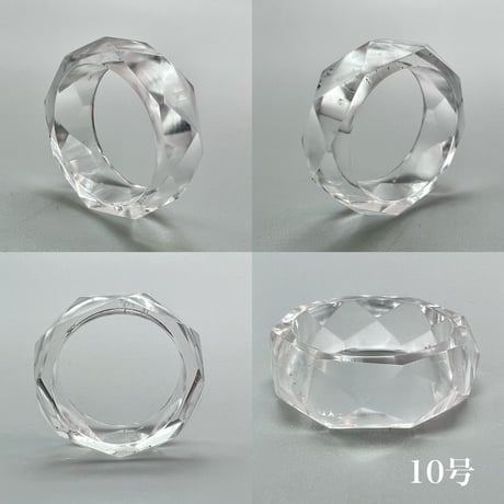 【ガネッシュヒマール産】天然ヒマラヤ水晶ファセットリング(10号,10.5号,11号,11.5号) /Ganesh Himal Himalayan Quartz Facet Ring