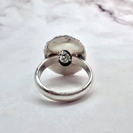【ガネッシュヒマール産】クローライトイン天然ヒマラヤ水晶S/V925リング/Ganesh Himal Chlorite in Himalayan Quartz S/V925 Ring