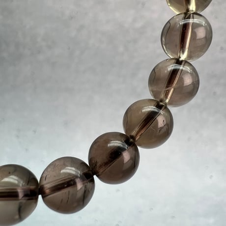 【ガウリシャンカール産】天然ヒマラヤスモーキークォーツ"ハート"デザインブレスレット/GauriShankar Himalayan Smoky Quartz "Heart"