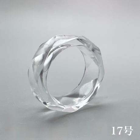 【ガネッシュヒマール産】天然ヒマラヤ水晶ファセットリング(16号〜19.5号) /Ganesh Himal Himalayan Quartz Facet Ring
