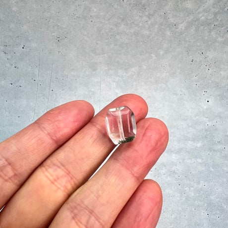 【ガネッシュヒマール産】天然ヒマラヤ水晶"手磨き加工"スクエアビーズ⑬/Ganesh Himal  Himalayan Quartz Square Beads
