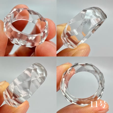 【ガネッシュヒマール産】天然ヒマラヤ水晶ファセットリング(10号,10.5号,11号,11.5号) /Ganesh Himal Himalayan Quartz Facet Ring