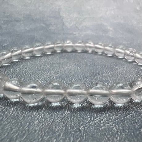 【ガネッシュヒマール産】天然ヒマラヤ水晶ブレスレット6mm内径17cm/Ganesh Himal Himalayan Quartz Bracelet
