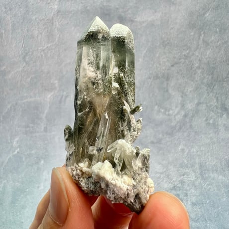 【ガネッシュヒマール産】クローライト&アクチノライトイン天然ヒマラヤ水晶/Ganesh Himal Chlorite&Actinorite in Himalayan Quartz