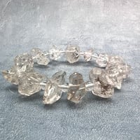 【デザインブレスレット】パキスタン産ハーキマー型クォーツ×ガネッシュヒマール産天然ヒマラヤ水晶/Pakistan Harkimar Quartz×Ganesh Himal