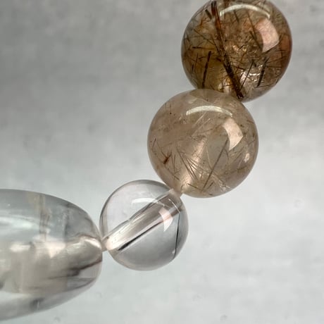 【デザインブレスレット】ガネッシュヒマール産×カイラス産天然ヒマラヤ水晶/Ganesh Himal×Kailash Himalayan Quartz