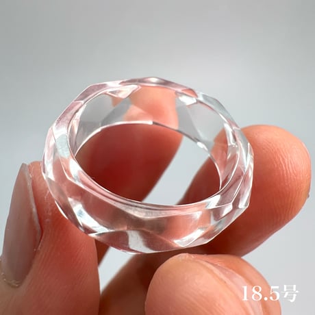【ガネッシュヒマール産】天然ヒマラヤ水晶ファセットリング(16号〜19.5号) /Ganesh Himal Himalayan Quartz Facet Ring