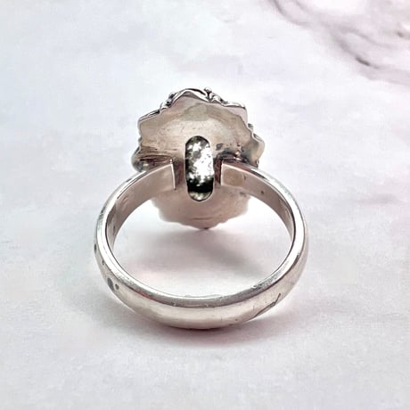 【ガネッシュヒマール産】クローライトイン天然ヒマラヤ水晶S/V925リング/Ganesh Himal Chlorite in Himalayan Quartz S/V925 Ring