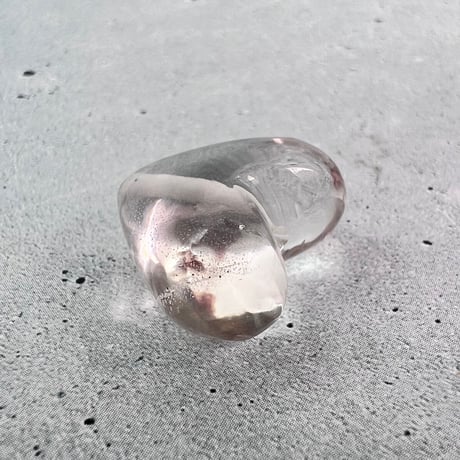 【ガネッシュヒマール産】天然ヒマラヤ水晶"手磨き加工"ハートビーズ②/Ganesh Himal Himalayan Quartz Heart Beads