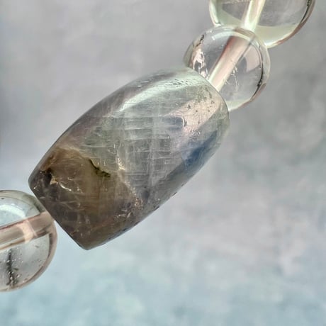 【デザインブレスレット】ネパールサファイア×ガネッシュヒマール産天然ヒマラヤ水晶/Nepal Sapphire×Ganesh Himal Himalayan Quartz