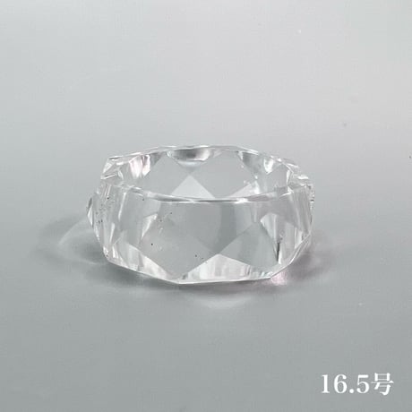 【ガネッシュヒマール産】天然ヒマラヤ水晶ファセットリング(16号〜19.5号) /Ganesh Himal Himalayan Quartz Facet Ring