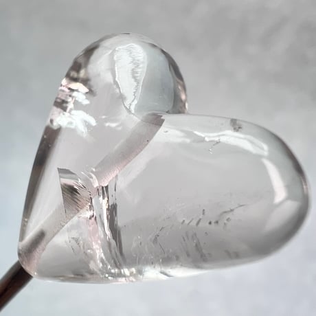 【ガネッシュヒマール産】天然ヒマラヤ水晶"手磨き加工"ハートビーズ⑤/Ganesh Himal Himalayan Quartz Heart Beads