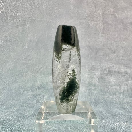 【ガネッシュヒマール産】クローライト&アクチノライトイン天然ヒマラヤ水晶 樽型ビーズ②/Ganesh Himal Chlorite&Actinorite in Quartz barrel beads