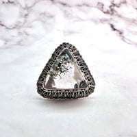 【ガネッシュヒマール産】クローライトイン天然ヒマラヤ水晶S/V925リング/Ganesh Himal Chlorite in Himalayan Quartz S/V925 Ring