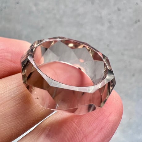 【ガウリシャンカール産】天然ヒマラヤスモーキークォーツ ファセットリング(16号)/GauriShankar Smoky Quartz Facet Ring