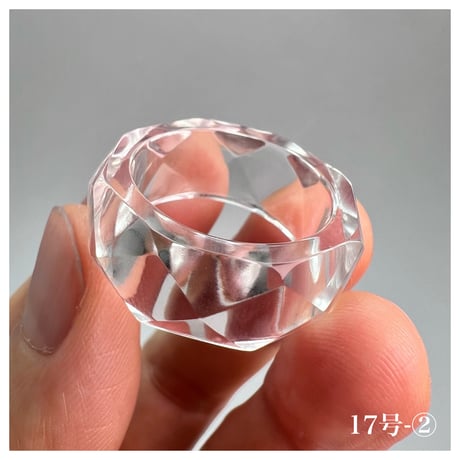 【ガネッシュヒマール産】天然ヒマラヤ水晶ファセットリング(16号〜19.5号) /Ganesh Himal Himalayan Quartz Facet Ring