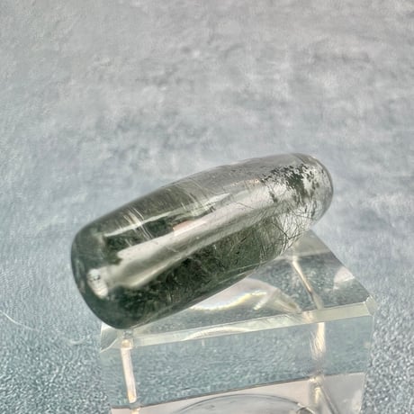 【ガネッシュヒマール産】クローライト&アクチノライトイン天然ヒマラヤ水晶 樽型ビーズ④/Ganesh Himal Chlorite&Actinorite in Quartz barrel beads