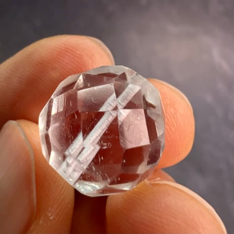 【カイラス産】天然ヒマラヤ水晶多面カットラウンドビーズ②/Kailash Himalayan Quartz Multi Cut Round Beads