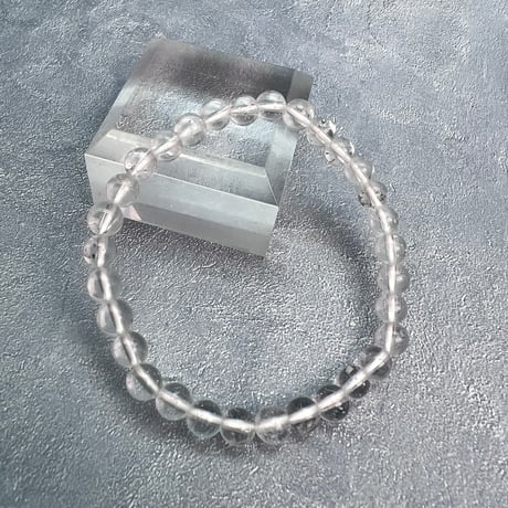 【ガネッシュヒマール産】天然ヒマラヤ水晶ブレスレット6mm内径17cm/Ganesh Himal Himalayan Quartz Bracelet