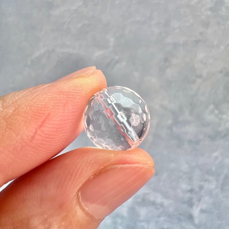 【ガネッシュヒマール産】天然ヒマラヤ水晶"手磨き加工"ミラーカット/Ganesh Himal  Himalayan Quartz Mirror Cut Beads